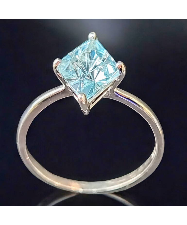 Bague Topaze bleue Argent 925 Taille 56 (s)