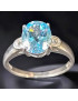 Bague Topaze bleue Argent 925 Taille 57 (s)