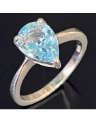 Bague Topaze bleue Argent 925 Taille 55 (s)