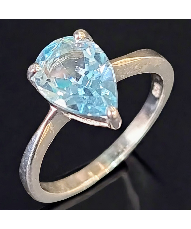 Bague Topaze bleue Argent 925 Taille 55 (s)