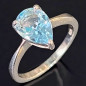 Bague Topaze bleue Argent 925 Taille 55 (s)
