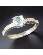 Bague Topaze bleue Argent 925 Taille 58 (s)