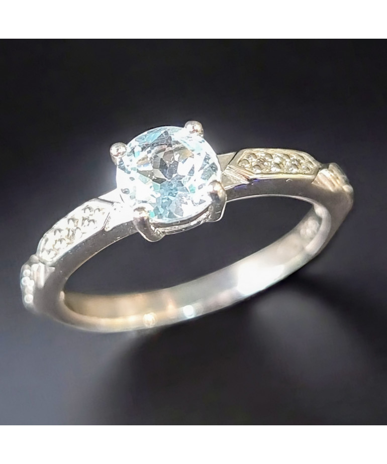 Bague Topaze bleue Argent 925 Taille 58 (s)