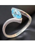 Bague Topaze bleue Argent 925 Taille 57 (s)