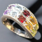 Bague Péridot Citrine Grenat Topaze bleue Améthyste Argent 925 (s)