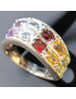 Bague Péridot Citrine Grenat Topaze bleue Améthyste Argent 925 (s)