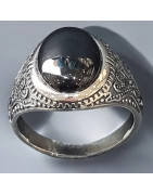 Bague Onyx Acier inox Taille 66 (s)