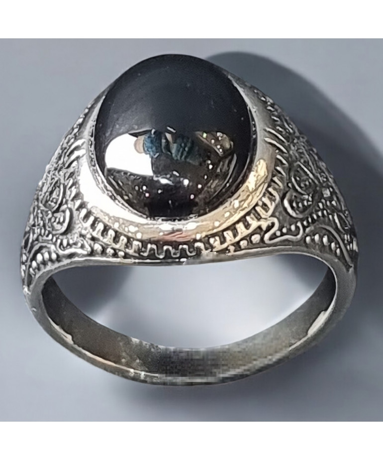 Bague Onyx Acier inox Taille 66 (s)