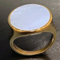 Bague Nacre Acier inox Plaqué or Taille 58 (s)