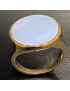 Bague Nacre Acier inox Plaqué or Taille 58 (s)