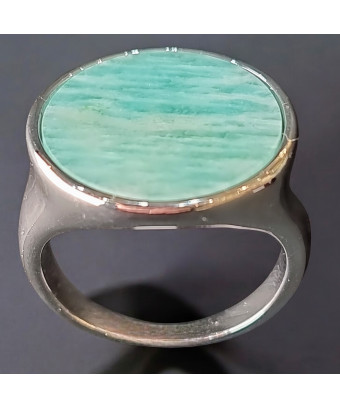 Bague Amazonite Acier inox...