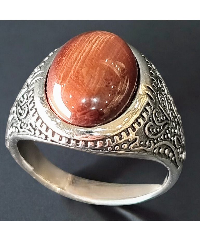 Bague Œil de taureau Acier inox Taille 64 (s)