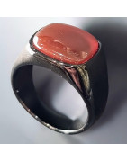 Bague Sardonyx Acier inox noir Taille 64 (s)