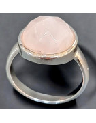 Bague Quartz rose Argent 925 Taille 58 (s)