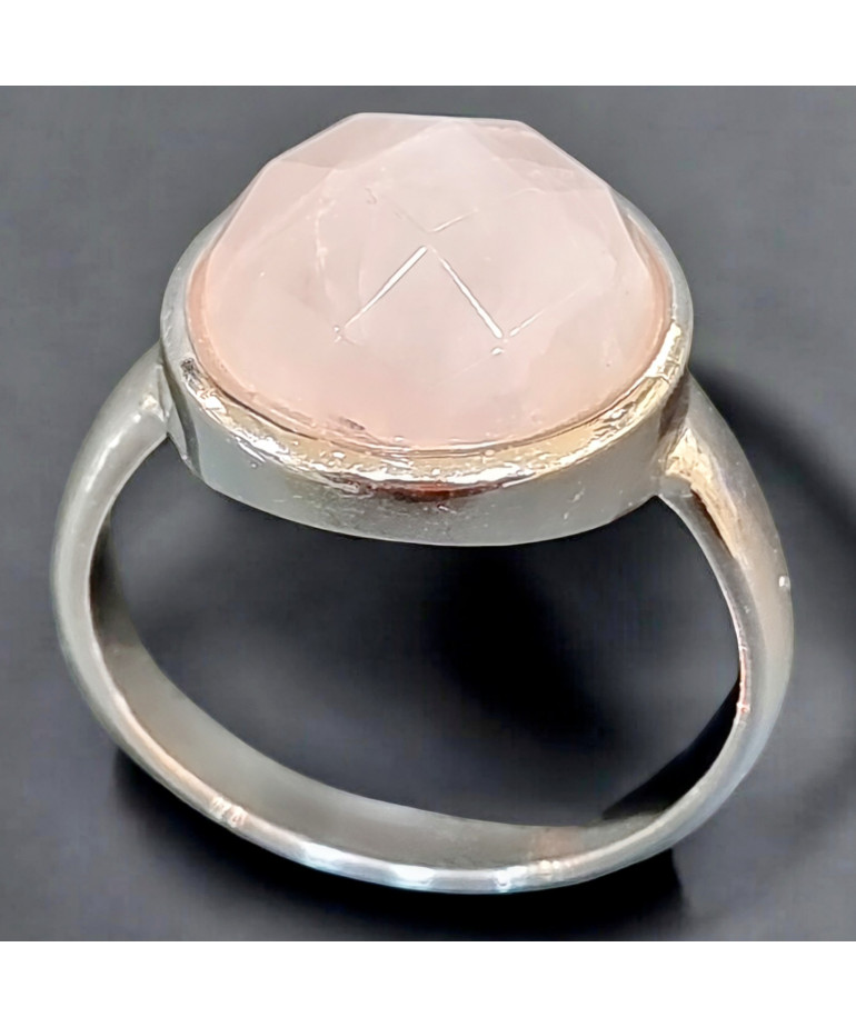 Bague Quartz rose Argent 925 Taille 58 (s)