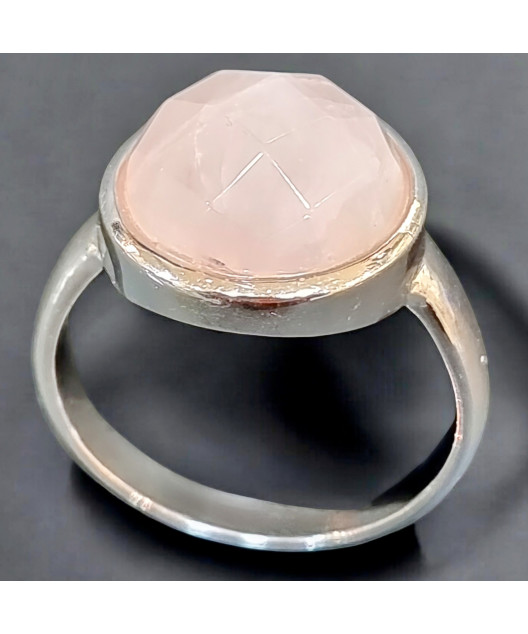 Bague Quartz rose Argent 925 Taille 58 (s)
