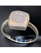 Bague Quartz rose Argent 925 Taille 58 (s)
