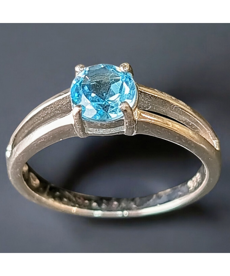 Bague Topaze bleue Argent 925 Taille 58 (s)