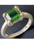 Bague Tourmaline verte Argent 925 Taille 53 (s)