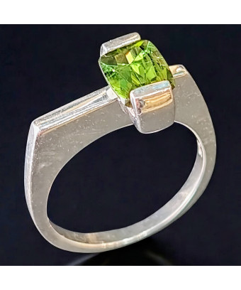 Bague Tourmaline verte Argent 925 Taille 54 (s)