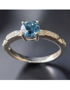 Bague Tourmaline indigolite Argent 925 Taille 58 (s)