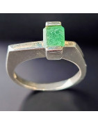 Bague Emeraude Argent 925 Taille 52 (s)