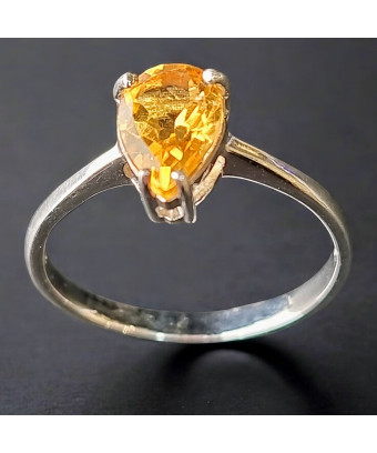 Bague Citrine Argent 925 Taille 58 (s)