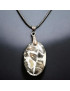 Pendentif Septaria noire Ovale avec Cordon réglable (s)