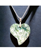 Pendentif Agate Arbre Cœur avec Cordon réglable (s)