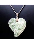 Pendentif Agate Arbre Cœur avec Cordon réglable (s)