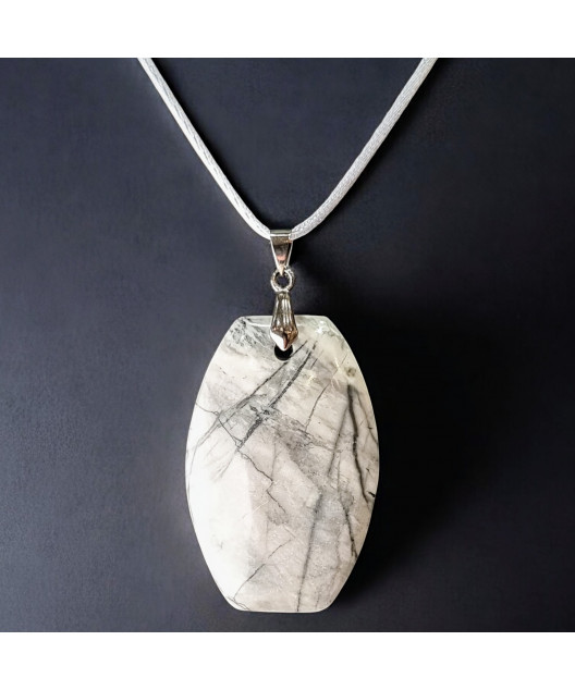 Pendentif Jaspe Picasso sur cordon réglable (s)