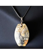 Pendentif Jaspe Picasso sur cordon réglable (s)