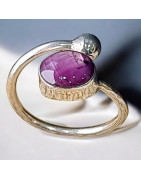 Bague Rubis Etoilé Argent 925 (s)
