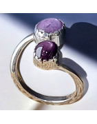 Bague Rubis Etoilé Argent 925 Taille 52 (s)