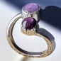 Bague Rubis Etoilé Argent 925 Taille 52 (s)