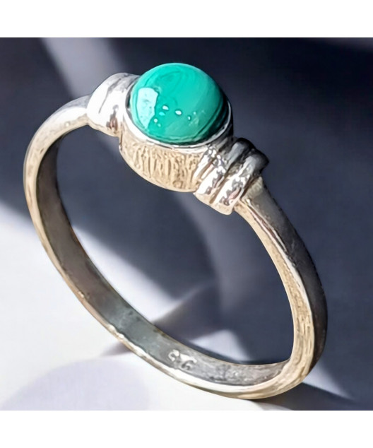 Bague Malachite Argent 925 Taille 54 (s)