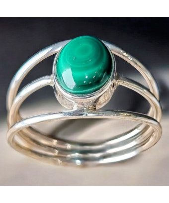 Bague Malachite Argent 925...