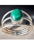 Bague Malachite Argent 925 Taille 64 (s)