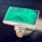 Bague Malachite Argent 925 Taille 64 (s)