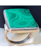Bague Malachite Argent 925 Taille 64 (s)