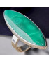 Bague Malachite Argent 925 Taille 62 (s)