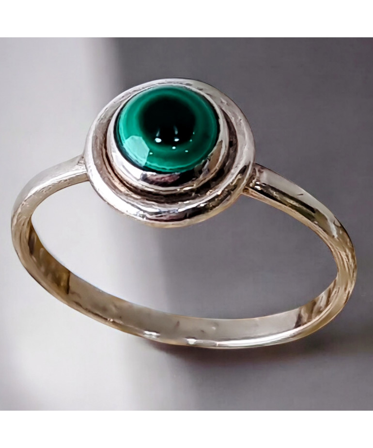 Bague Malachite Argent 925 Taille 66 (s)