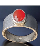 Bague Agate de feu Argent 925 Taille 62 (s)