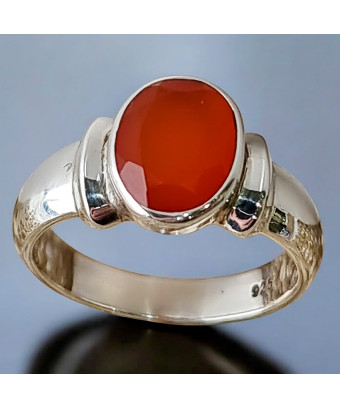 Bague Agate de feu Argent...