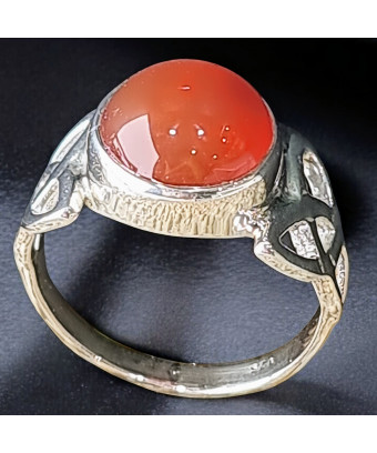 Bague Agate de feu Argent...