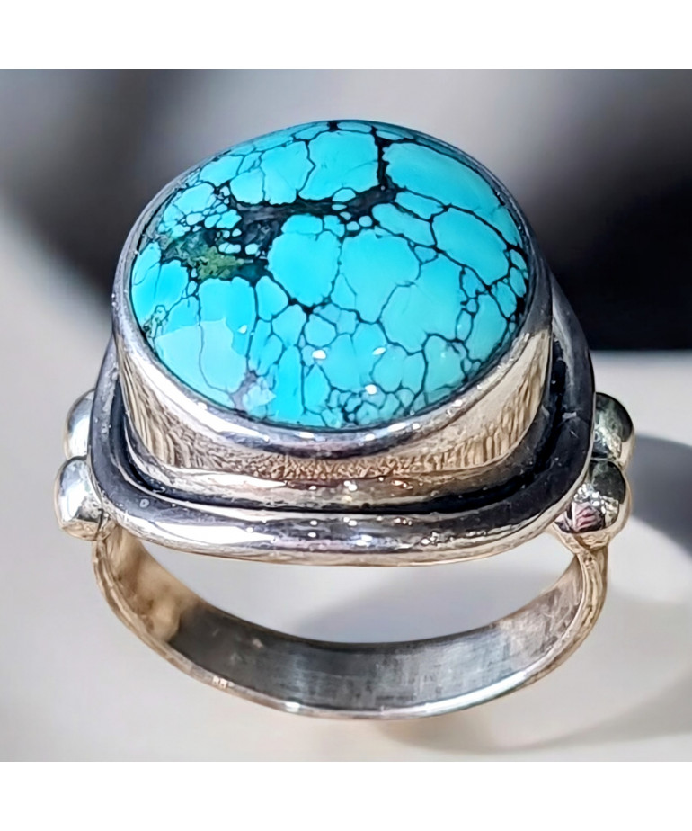 Bague Turquoise Argent 925 Taille 52 (s)