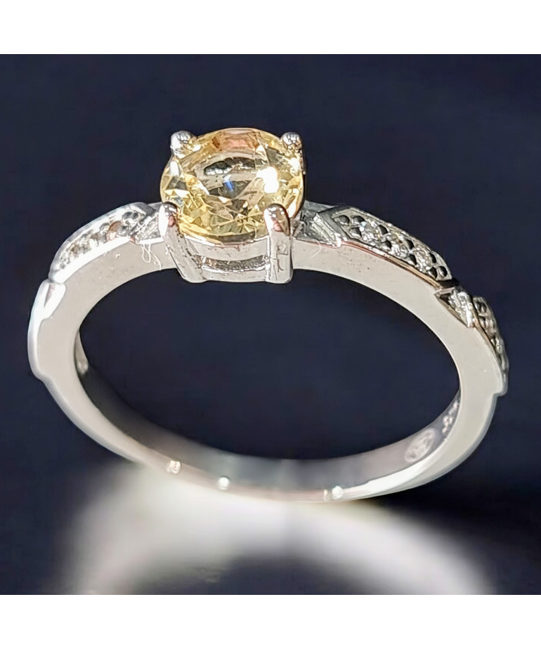 Bague Béryl Héliodore Argent 925 Taille 57