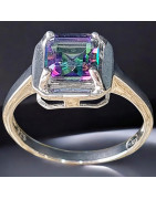 Bague Quartz mystique Argent 925 Taille 58 (s)