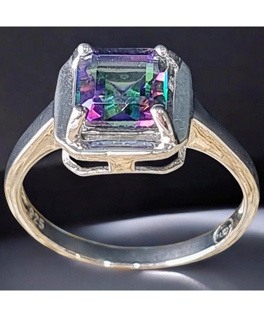 Bague Quartz mystique Argent 925 Taille 58 (s)