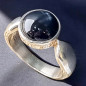 Bague Saphir noir Black Star Argent 925 Taille 56 (s)